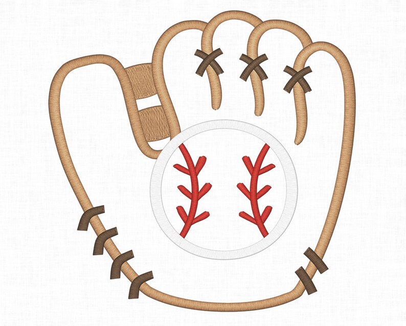 Baseball Glove Applique Design Baseball Design Baseball Glove Etsy