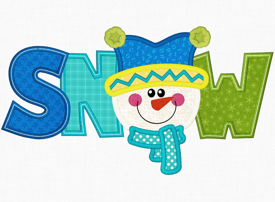 Snowman Applique Embroidery Design Christmas Design Snowman Etsy