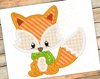 Fall Fox Machine Applique Design 1106