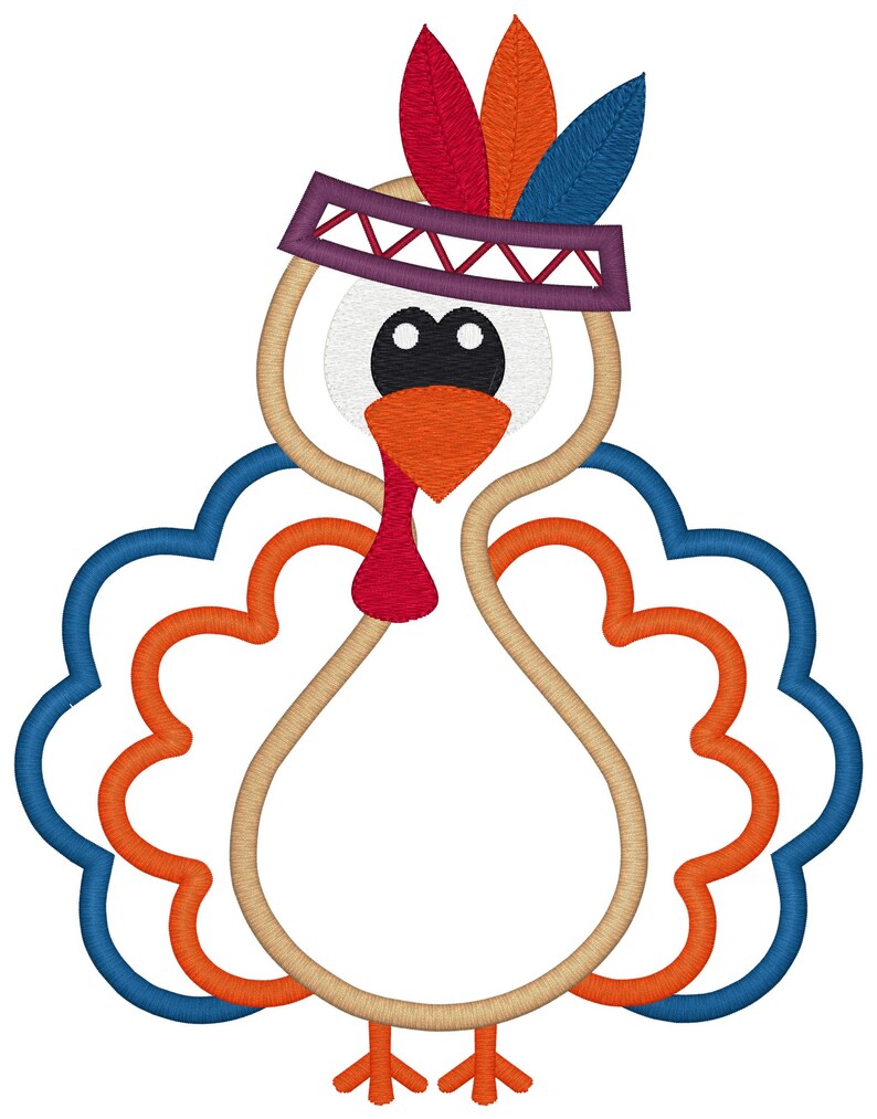 Indian turkey embroidery applique design thanksgiving design  etsy Indian turkey embroidery applique design thanksgiving design  etsy