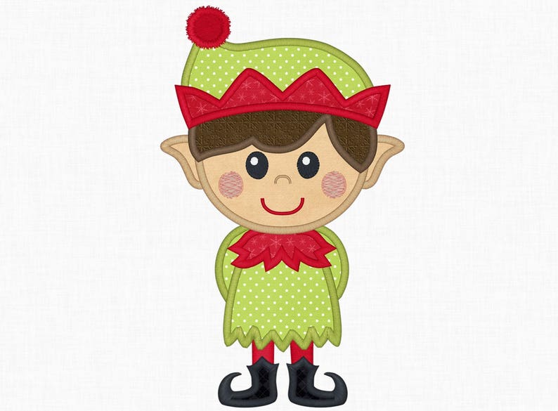 Christmas Elf Applique Embroidery Design Christmas Design Elf Etsy