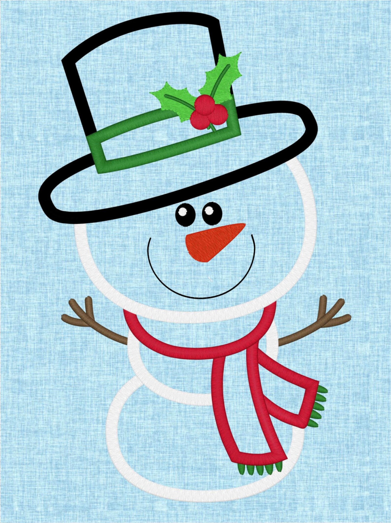 Snowman Boy Applique Embroidery Design Winter Design Christmas Etsy