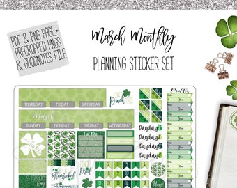 March Monthly Can't Pinch This- Planner Sticker Set