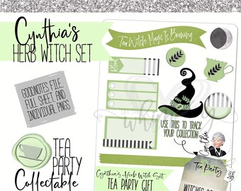 Cynthia's Herb Witch Set- Planner Sticker Set; Tea Party Collectable