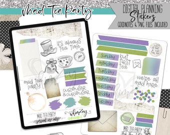 Mad Tea Party | Digital Junk Journal Set - Digital Planning