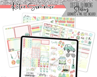 Retro Summer | Digital Planner Stickers