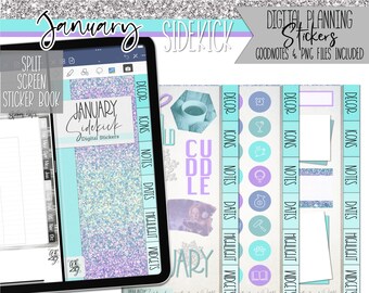 January Sidekick | Digital Planner Stickers