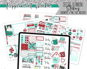 Peppermint Mocha | Digital Planner Stickers
