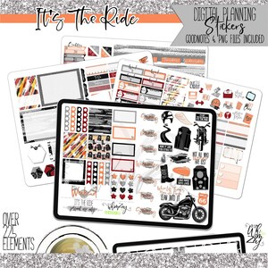 It&#39;s The Ride | Digital Sticker Pack | Pre-Cropped PNGs | Aesthetic & Functional Stickers for Digital Planning