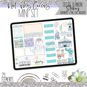 Not My Circus | Mini Digital Sticker Pack | Pre-Cropped PNGs | Aesthetic & Functional Stickers for Digital Planning
