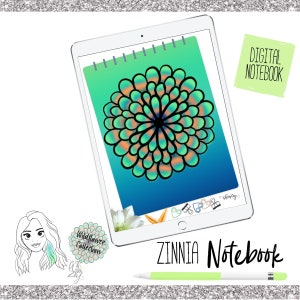 Zinnia Digital Notebook Wildflower Collection image 1