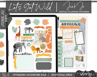 Let's Get Wild| Digital Junk Journal Set - Digital Planning