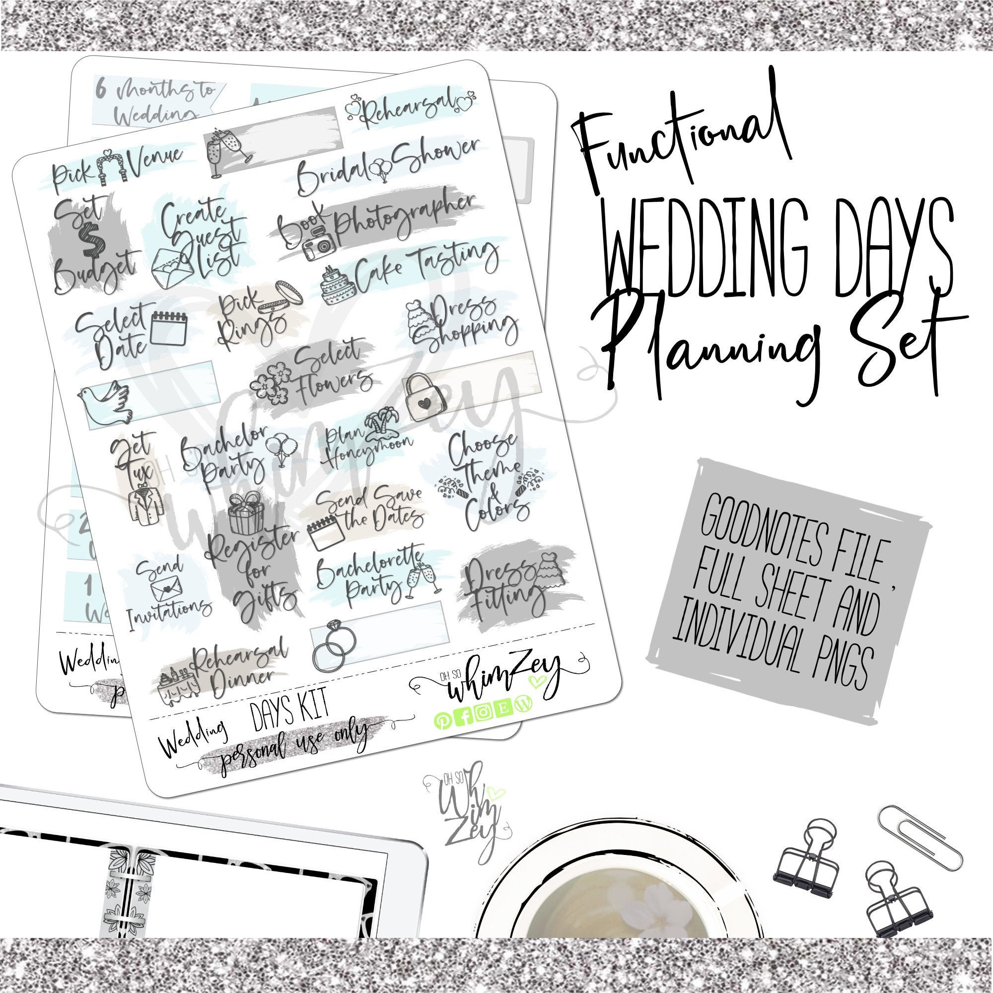 Wedding Days Functional Planning Set Etsy