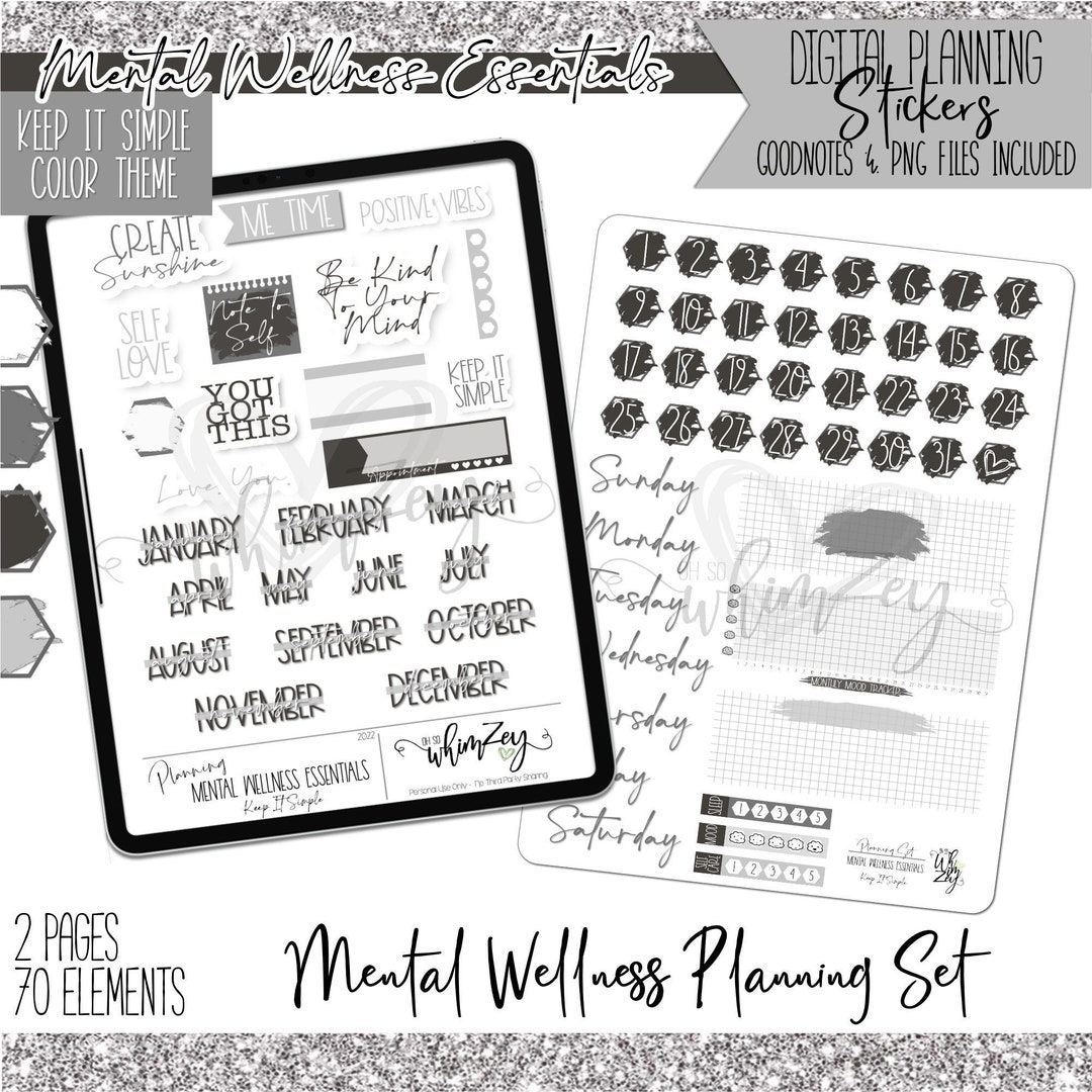 Essentials - Keep It Simple | Mental Wellness Digital Sticker Pack ...