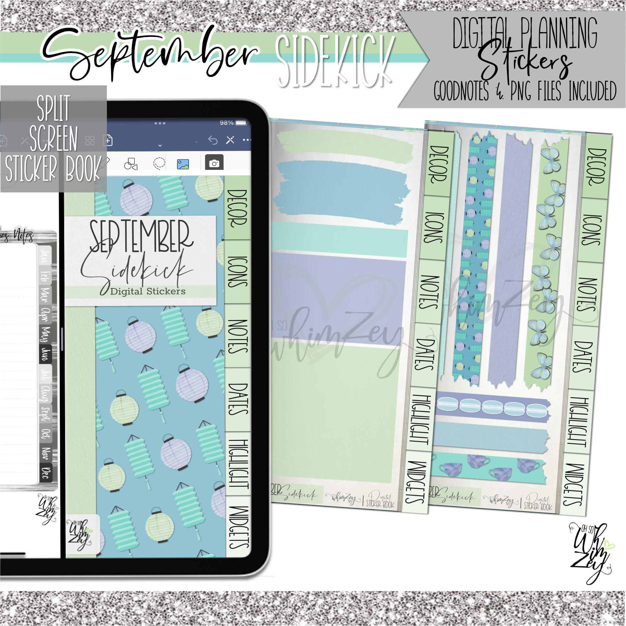 September Sidekick Digital Planner Stickers - Etsy