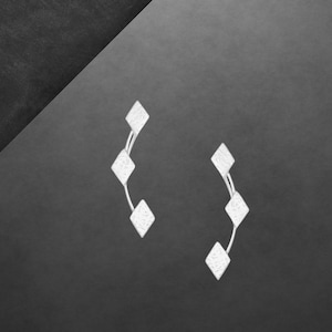 Raute matt gebürstet Ohrklemmen 925 Sterling Silber neu Geschenk für Freundin Ostern Weihnachten Geschenk für Freundin Weihnachten