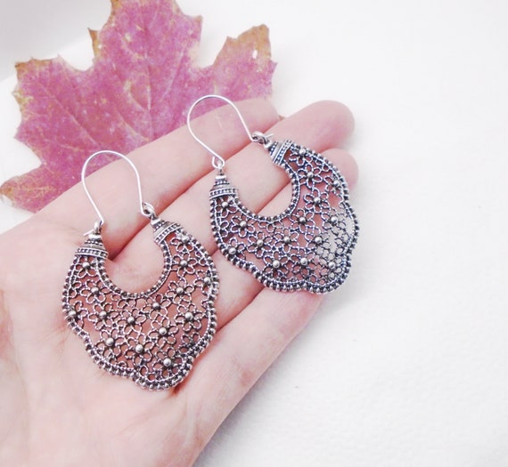 Alrededor de diseño Avantgarde aretes pendientes enchufe 925 Sterling plata nuevo