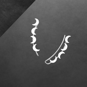 Mond Halbmond Ohrklemmen 925 Sterling Silber neu 3124 Geschenk für Freundin Geschenk für Frauen, Mädchen, Weihnachtsgeschenk