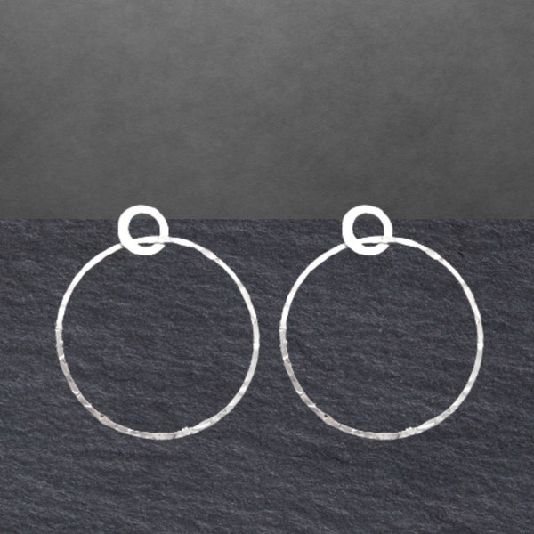 Hammered rings stud earrings 925 sterling silver new