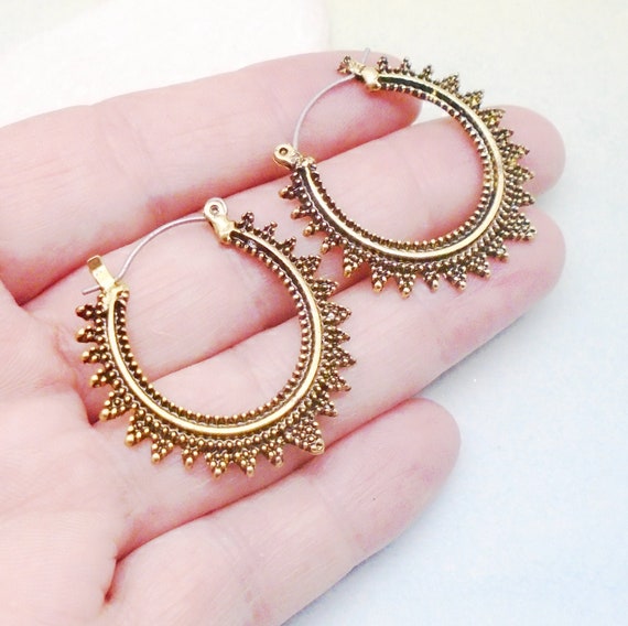 ethno-Boho-plata-Gold Ohrhänger-creolen-oriental-hippie