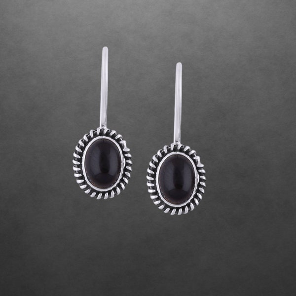 Black onyx earrings 925 sterling silver new 1700