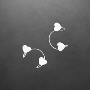 1 Paar Herzen Ohrklemmen 925 Sterling Silber neu Geschenk für Freundin Geschenk für Frauen, Mädchen, Weihnachtsgeschenk