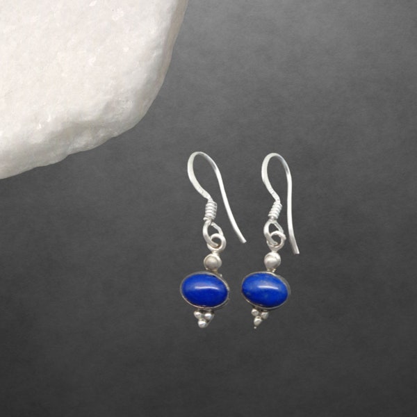 Lapislazuli Ohrringe 925 Sterling Silber neu