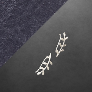 Kleine Blätter Ohrklemmen 925 Sterling Silber neu 11a Geschenk für Freundin Geschenk für Frauen, Mädchen, Weihnachtsgeschenk