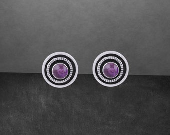 Amethyst Ohrstecker 925 Sterling Silber neu