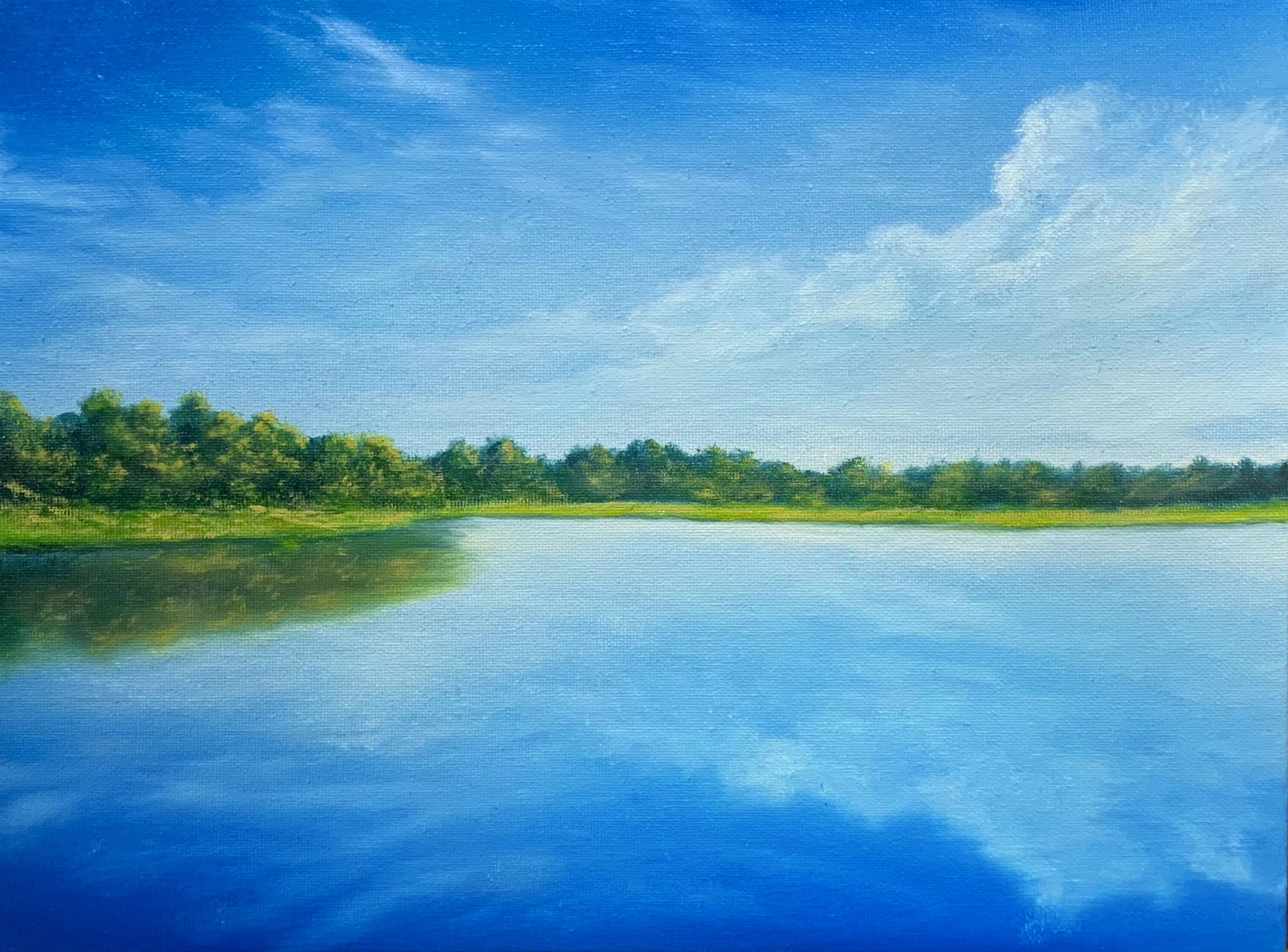 Summer Lake | Custom Nature Landscape Oil Painting on Canvas - Etsy