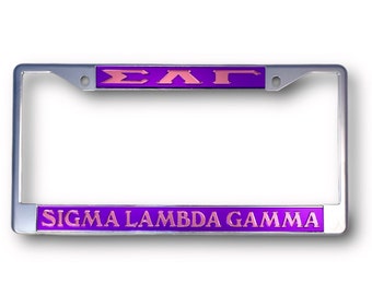 Custom Fraternity and Sorority Greek Acrylic License Plate Frame