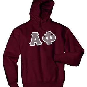 Sudadera con capucha con letras griegas