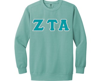 Greek Letter Comfort Color Crew Neck Sweatshirt