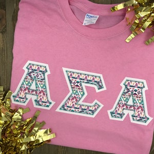 Greek Letter Shirt - PW Tribal Pattern Glitter