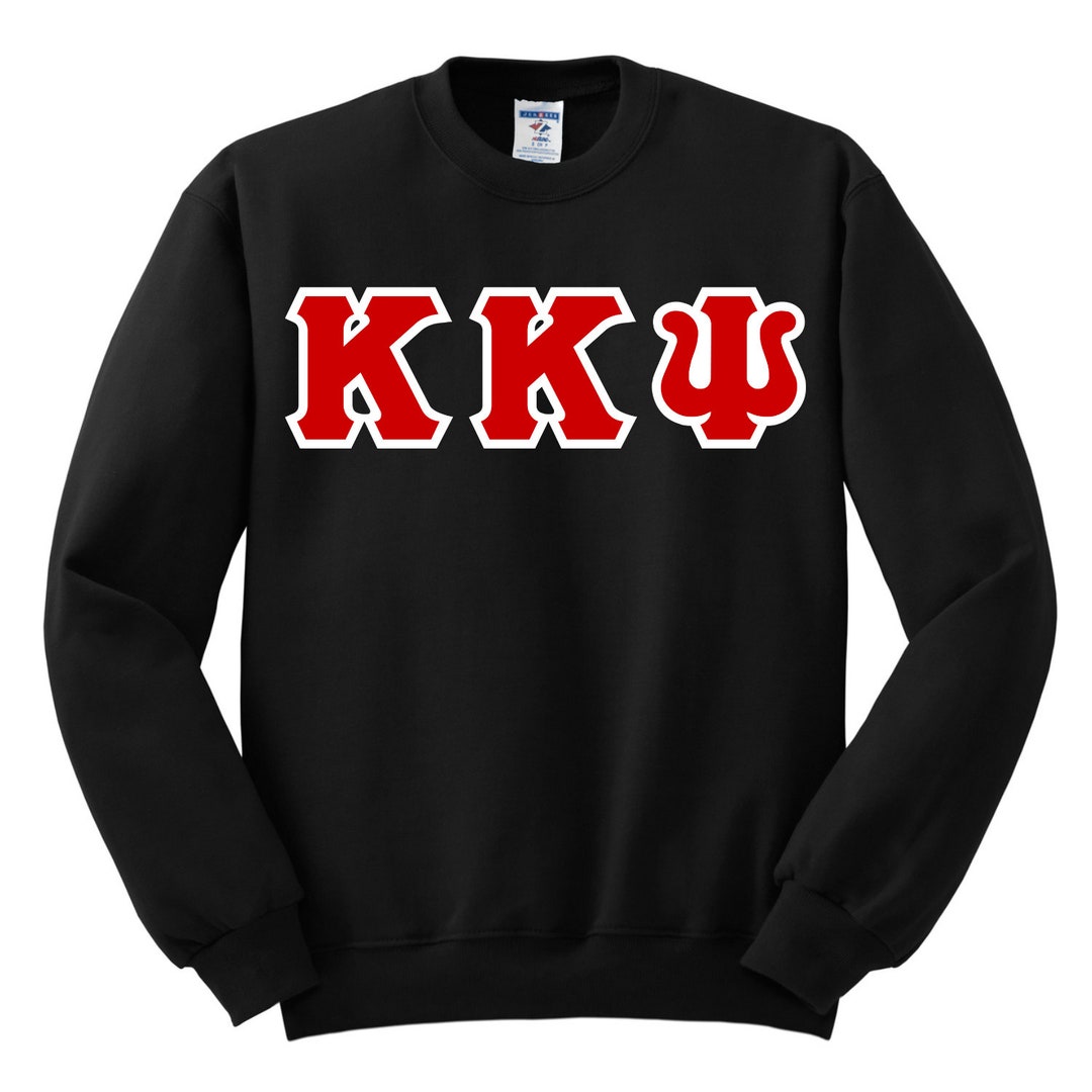 Kappa Sigma Upsilon Greek Letter T-Shirt, Black EMBROIDERED, 44% OFF