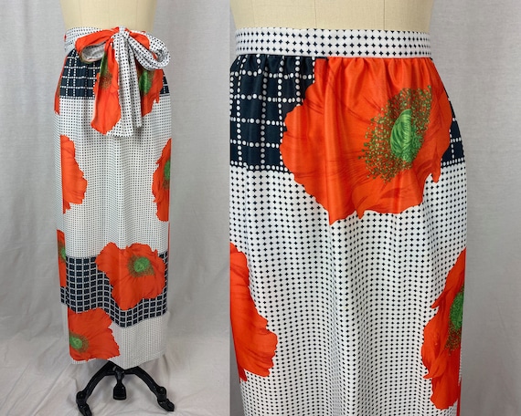 vintage 1970s skirt // size medium // 70s geometr… - image 1