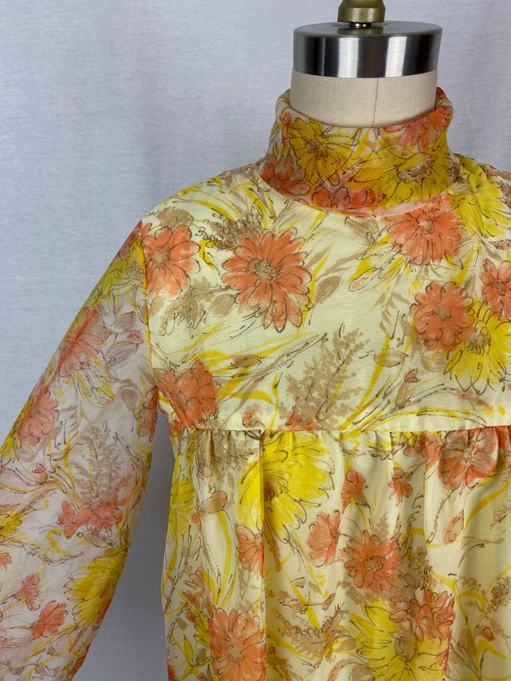 vintage 1960s dress // size medium // 60s yellow … - image 6