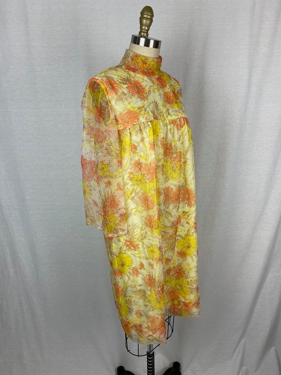 vintage 1960s dress // size medium // 60s yellow … - image 3