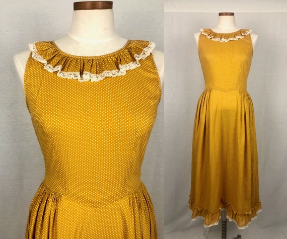 vintage 1970s dress // size medium // 70s prairie… - image 1