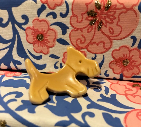 vintage 1940s scotty dog pin // 40s midcentury br… - image 1