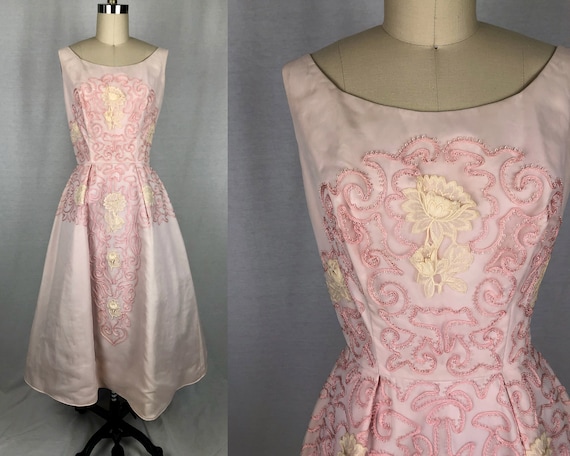 vintage 1950s 1960s dress // size extra small // … - image 1