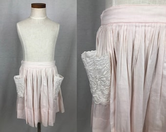 vintage children's skirt // mid-century pastel pink lace eyelet girls party wedding flowergirl birthday wedding skirt