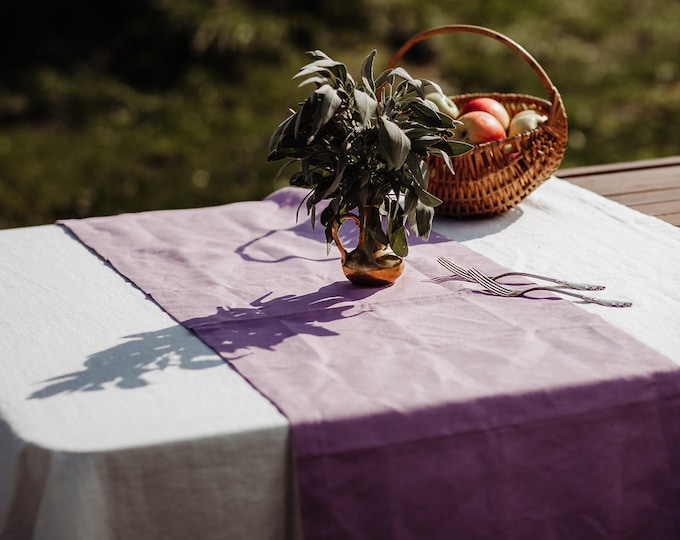 Pink Linen Table Runner - Dusty Pink Linen Table Runner - Lilac Linen - Wedding Table Runner - Easter Table Runner - Christmas Table Runner