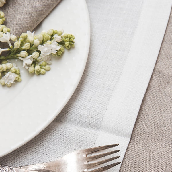White Linen Placemat Set of 6 8 10. Elegant Linen Placemats. Wedding Linen Placemats. Festive Table Decor. Easter Placemats. Christening