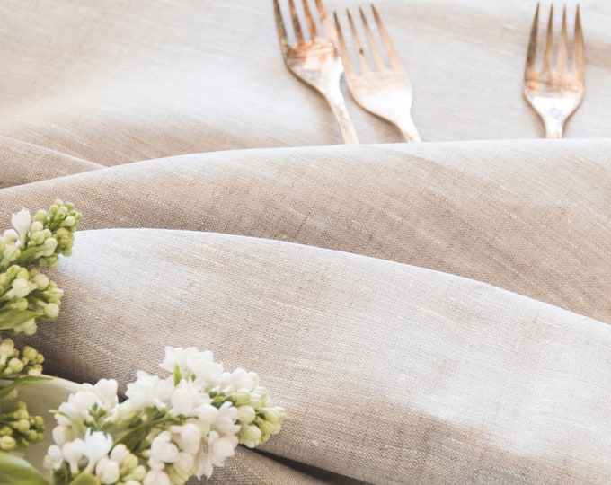 Linen Tablecloth - Light Grey Linen Tablecloth - Wedding Linen Tablecloth - Elegant Linen Tablecloth - Christmas Tablecloth - Rustic Decor