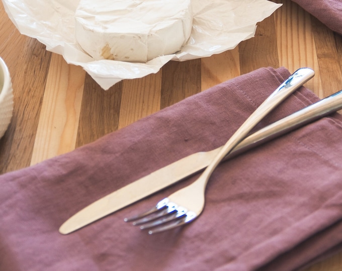 Lilac Linen Napkin Set 6 8 10. Rose Linen Napkins  of natural flax. Festive Table. Wedding Table Decor. Christmas Napkin. Birtday gift idea