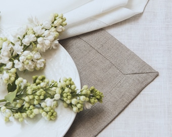 Pure Linen Placemats in Natural Gray. Linen Placemat set. Easter Linen Placemats. Christmas Table Decor. Mother's Day Gift. Wedding placemat