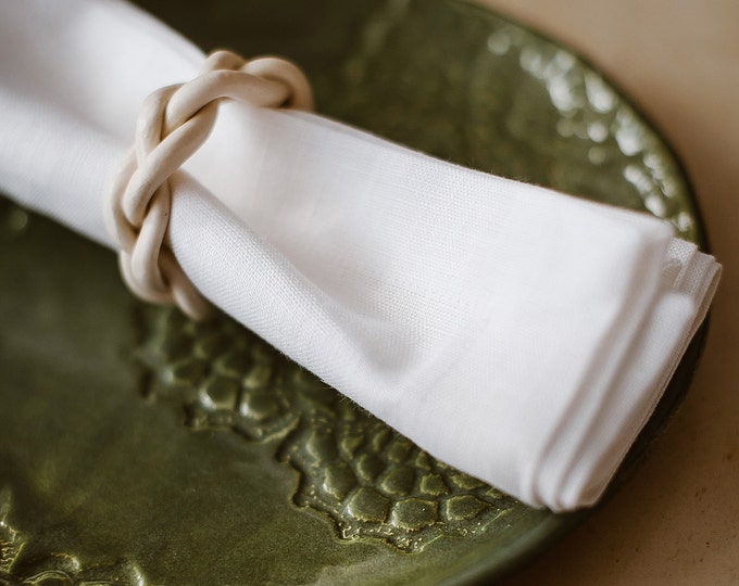 Linen Napkin Set of 6 8 10 12, White Linen Napkins, Softened Linen Napkins, Rustic  Wedding Napkin, Birthday Table, Easter table decor, Gift