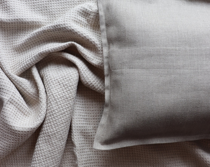 Natural Gray Linen Throw Pillow made of pure linen,  Natural  Linen Cushion Cover,  Decorative Pillow of Organic Linen, Linen Pillowcase