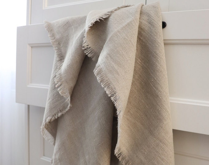 Pure Linen Blanket in natural gray, Softened Linen Throw Blanket, Summer Blanket, Undyed Linen, Thick Linen Bed Cover, Bedspread, Gift Idea